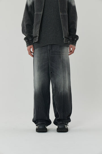 23SS FRONT BACK UNBALANCE WLAP DENIM PANTS